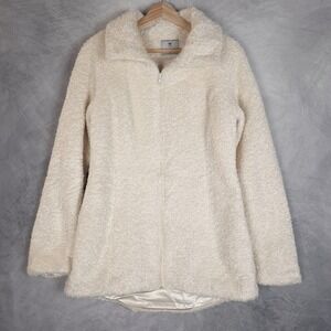 Dudley Stephens Jacket Womens Medium White Fleece Full Zip Lined USA Coat